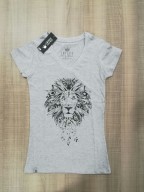 remeras cuello V con impression Para Damas